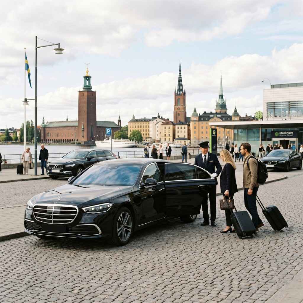 Luggage assistance on a Stockholm airport transfer