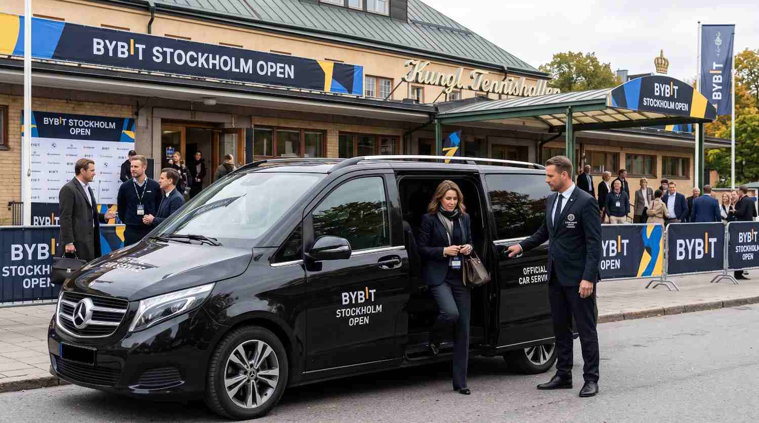 Mercedes V-Class collecting a corporate group in Stockholm